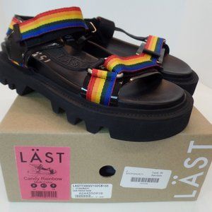 LAST Rainbow Strap Chunky Sandals Black Size 41 or US 9 Brand New In Box